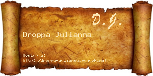 Droppa Julianna névjegykártya